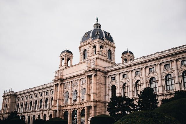 Facade of The Kunsthistorisches Museum in Vienna in Austria