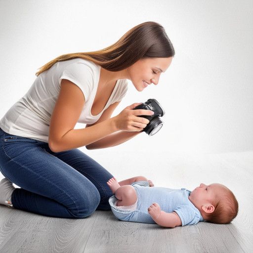 Mutter fotografiert ihr Baby