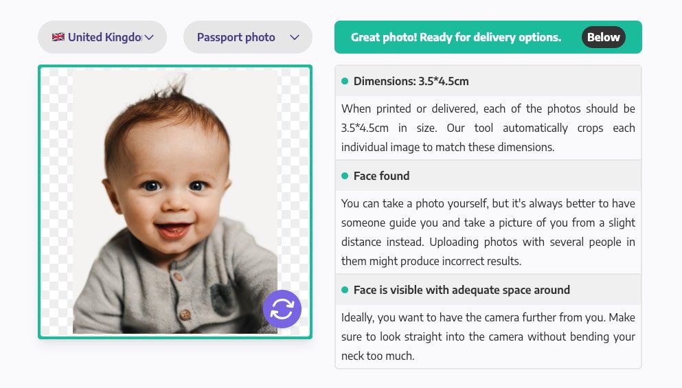 Processing Example: Baby Passport Photo