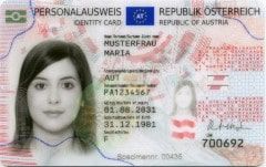 Passbild für den österreichischen Personalausweis