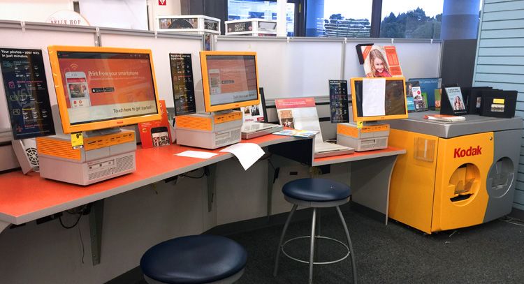 Photo printing kiosk at a CVS