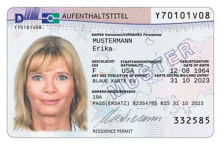 Residence permit in the version valid since 1 September 2021 - Source: BGBl. 2021